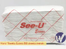 SEE U Hand Towels Econo Merah  150sheets